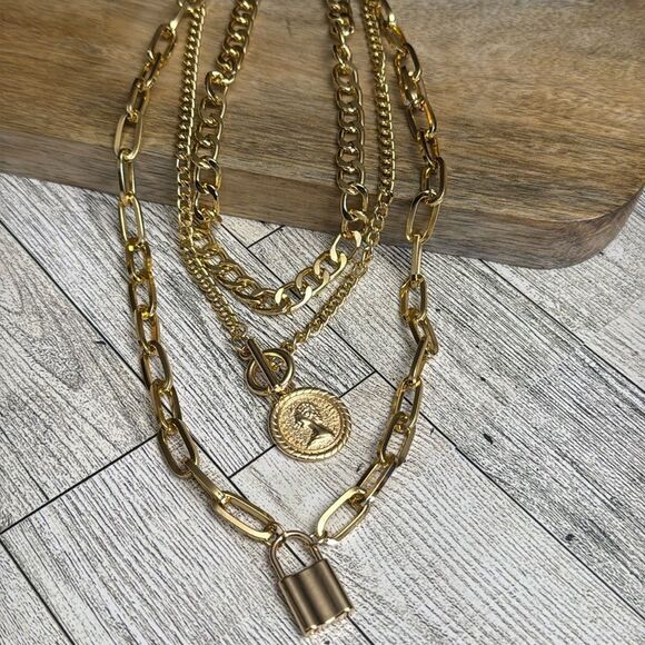 Elegant Gold Tone Necklace Trio NWT - Picture 1 of 5